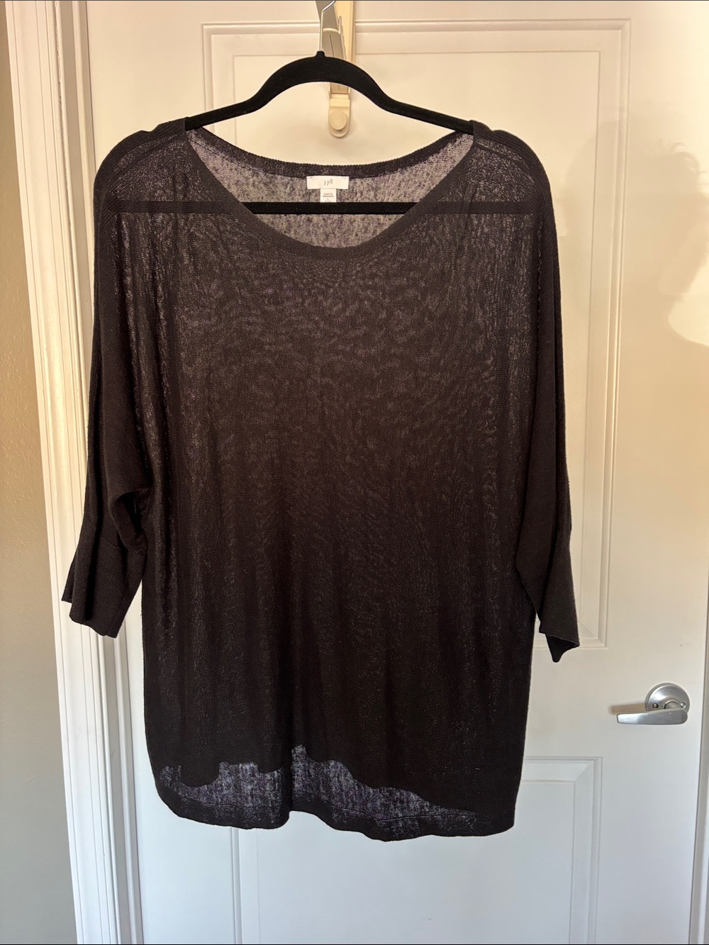 J. Jill Black Sheer Knit Petite Top